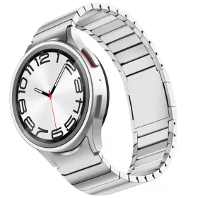   MYBANDZ Nagy láncszemes fém óraszíj rés nélkül - ezüst Samsung Galaxy Watch 4-5-6-7