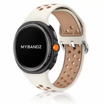   MYBANDZ Lélegző szilikon óraszíj-krém–karamell/Samsung Galaxy Watch 8-9