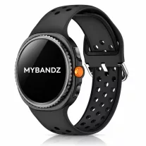   MYBANDZ Lélegző szilikon óraszíj-fekete/Samsung Galaxy Watch 8-9