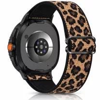 MYBANDZ állítható rugalmas szövet óraszíj /leopárd/ Samsung Galaxy Watch 8-9