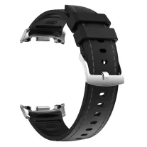   MYBANDZ Kívül puha bőr belül szilikon óraszíj/fekete/Samsung Galaxy Watch 8-9
