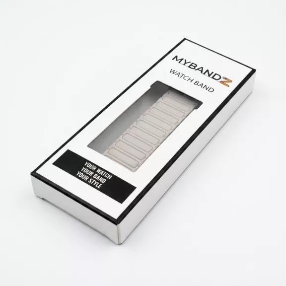 MYBANDZ Mágneses szilikon óraszíj-bézs/Samsung Galaxy Watch 8-9