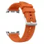 MYBANDZ Kívül puha bőr belül szilikon óraszíj/narancs/Samsung Galaxy Watch 8-9