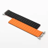   MYBANDZ Mágneses szilikon óraszíj-fekete-narancs/Samsung Galaxy Watch 8-9