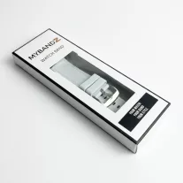   MYBANDZ Kívül puha bőr belül szilikon óraszíj/fehér/Samsung Galaxy Watch 8-9